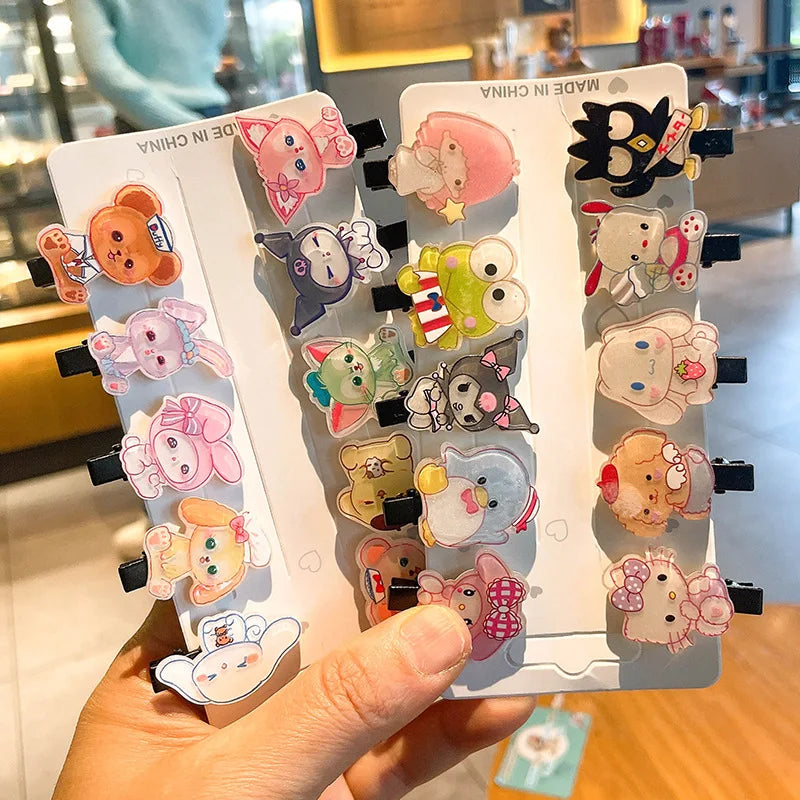 2024 New Cute Hairpins Christmas Decoration 5pcs/set Bow Tree Star Butterflies Hairgrips Hair Clips Sets for Kids