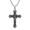 Retro Guadalupe Religion Mother of Jesus Virgin Mary Pendant Stainless Steel LOGO Engraved Cross Necklace