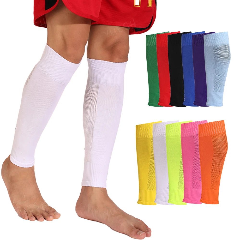 Football Leggings Footless Leg Protector Sleeve Sock Compression Weighted Performance Support Shin Calf Sleeves Marathon
