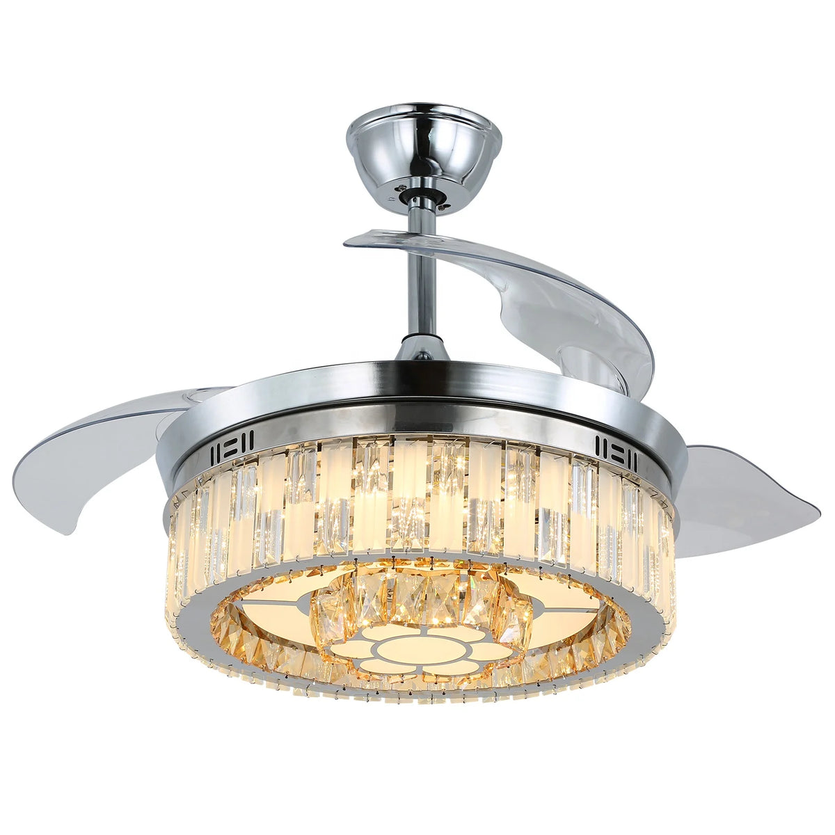 Wholesale Custom Changeable 3 Blades Home Kitchen Dual Remote Control Ceiling Fan With Led Lights Chandelier for Bedroom