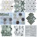 Modern Style Gold Feather Parquet Mosaic Stick Tiles Brick Green Stone Marble Fish Pond Pool Hotel Kitchen Bathroom 7MM Thick