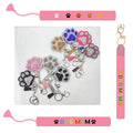 Custom Dog Mom Embroidery Bracelet Personalized Name Paw Print Gift for Mother's Day and Pet Accessories Keychain