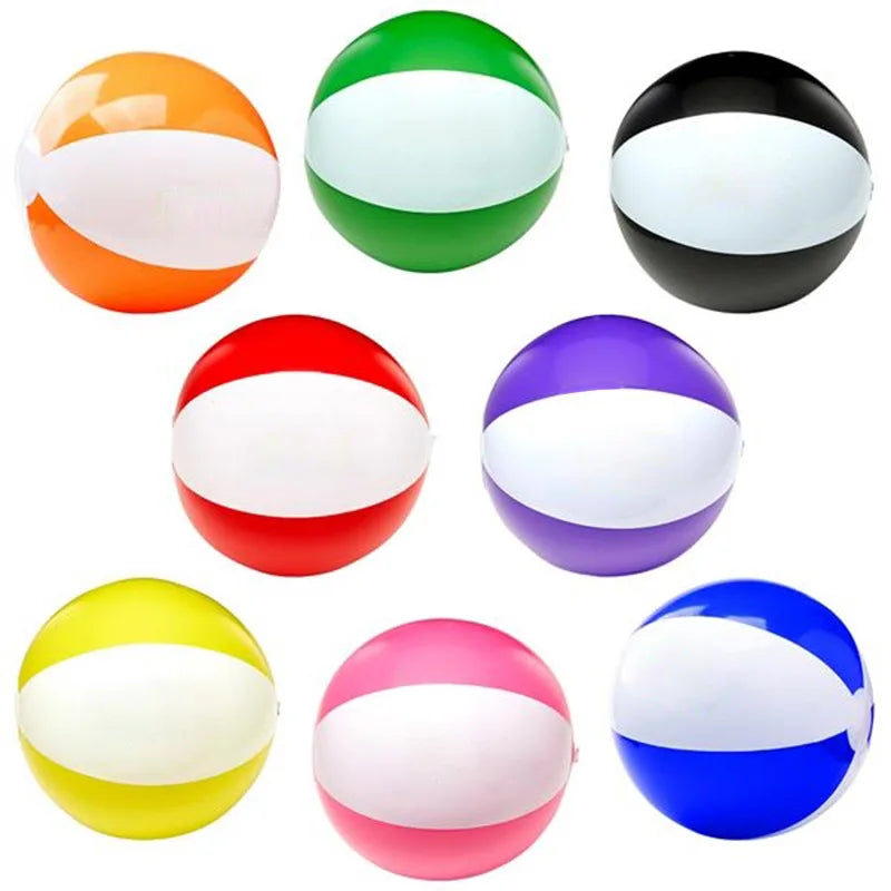 Beach Accessories Kids Toy Ball Before Blow up 36cm Colorful PVC Inflatable Beach Ball