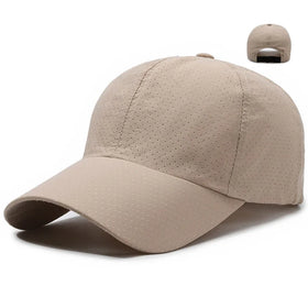 Men and Women's Summer Quick Dry Elastic Adjustable Polyester Sports Cap Simple Solid Color Breathable Mesh Baseball Headwear