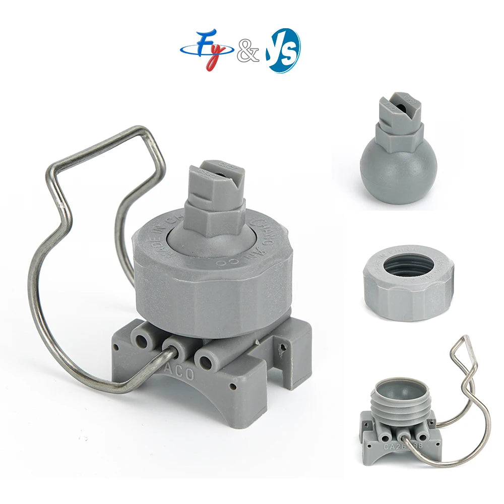 26988 Grey Industrial Cleaning Fan Nozzle Adjustable Automatic Spherical Clip Plastic Double Clip Universal Spray Nozzle MegaBDM