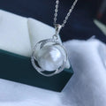 P1656 11-12mm DIY Natural  Freshwater Pearl Charm Pendant Necklace Accessory 925 Sterling Silver Jewelry for Women Without Chain