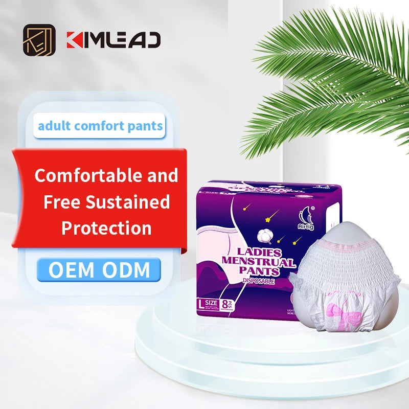 Disposable Adult Diaper for Girls Women with Lady Menstrual Overnight Sanitary Panty Cloth Pants in Bag