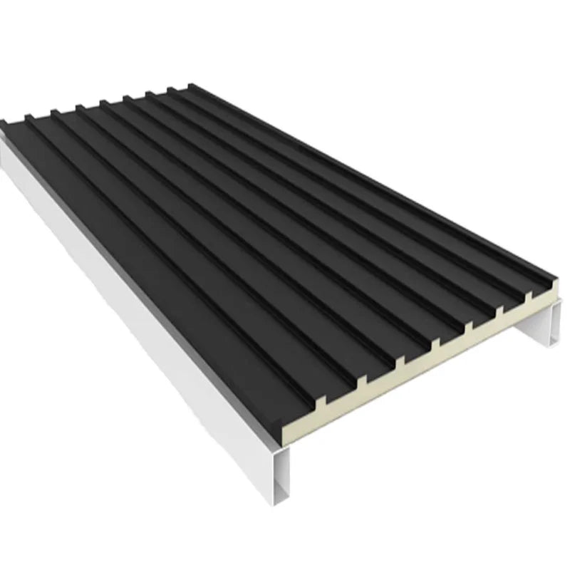 Waterproof PU Polyurethane Insulated Aluminum Ribbed Metal Roof Sandwich Panel for Outdoor Use for Workshops