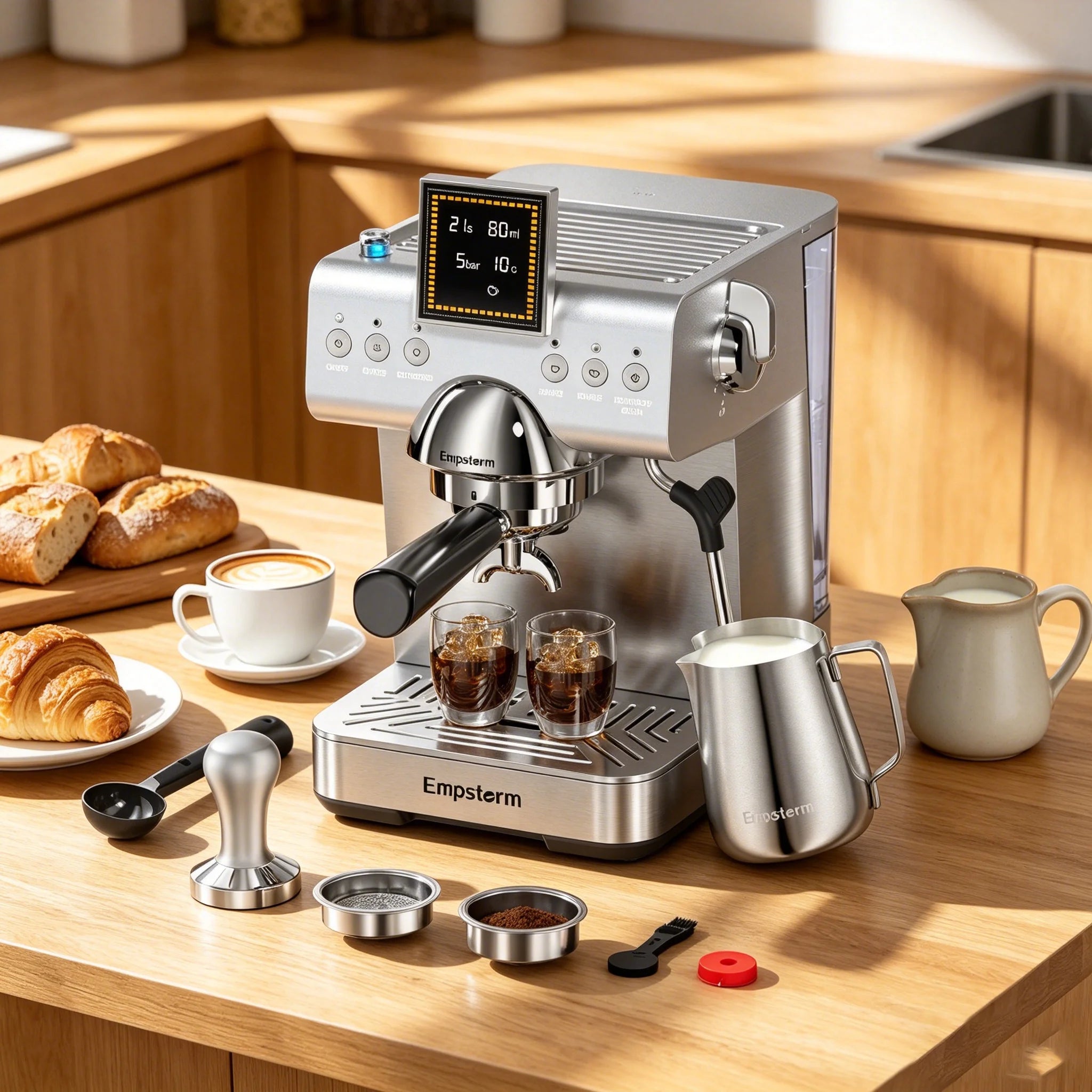 CB2 Electric Semi-Automatic High Efficiency Easy Operate Multi-function Aluminum Cold Blew Espresso Cappuccino Latte Household