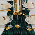 Dark Green Red Velvet Table Runner for Wedding Decorative Party Decor