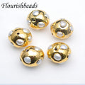 18k Gold Plated Natural Fresh Water Pearl Big Size Round Shape Loose Pearl Beads for Jewelry Making