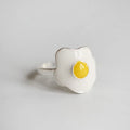 925 Sterling Silver Opening Ring Temperament Personality Fried Egg Shape Ring Korean Fashion Sterling Silver Ornaments