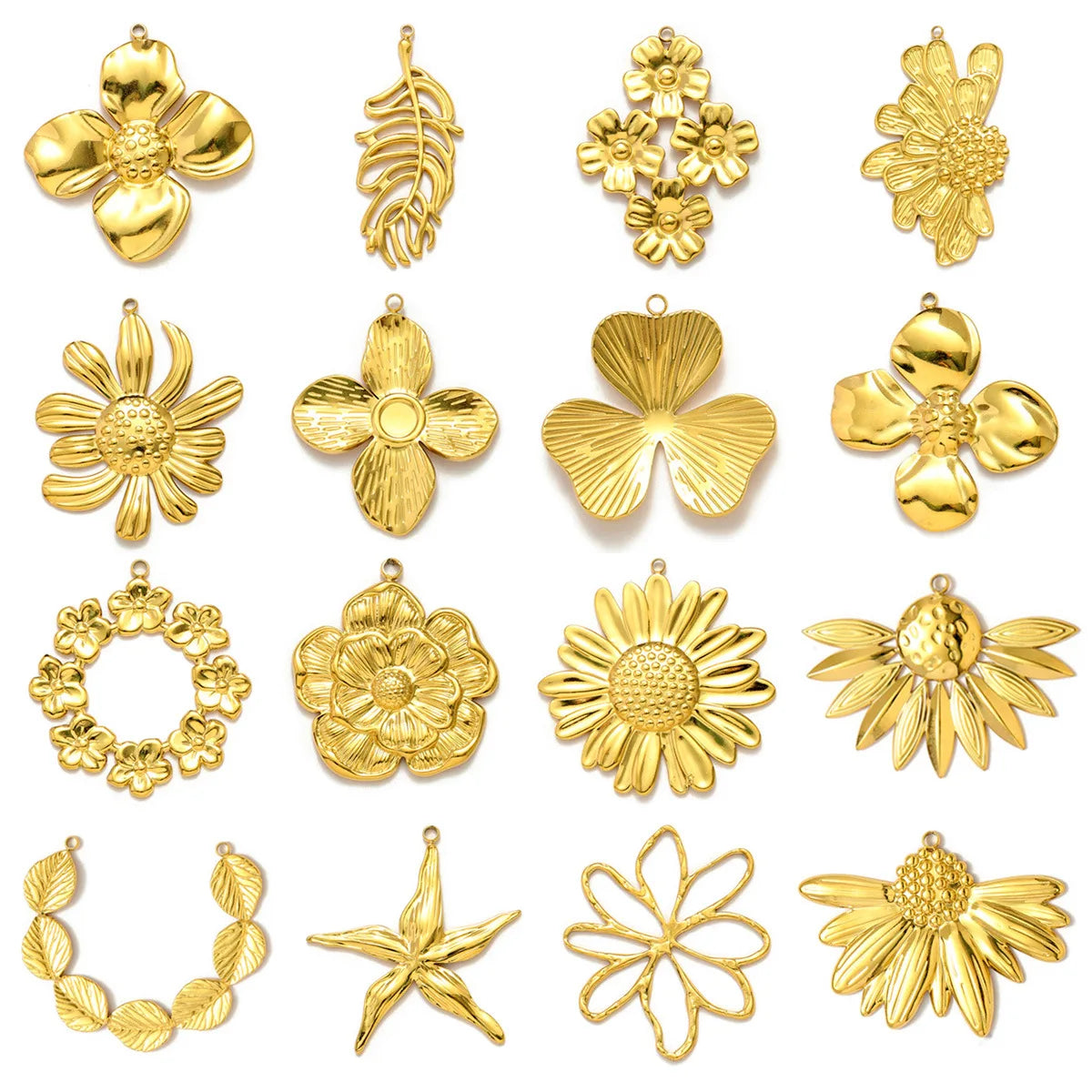 Beimai DIY Flower Leaf Jewelry Pendant Accessories Waterproof Stainless Steel for Children OEM Accessory for Necklace Earrings