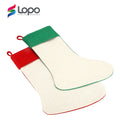 LOPO Sublimation Blanks Christmas Decoration Supplies Linen Xmas Stocking with Red Cuff One Side Red 30x45cm Eco-Friendly Soft