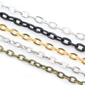 5 Meters/lot 3x2mm 4x3mm 5 Colors Plated Handmade Unwelded Iron Cable Chains DIY Jewelry Making Findings Accessories