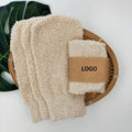 Eco-Friendly Natural Reusable Jute Exfoliating Bath Gloves with Comfortable Touch for Body Care
