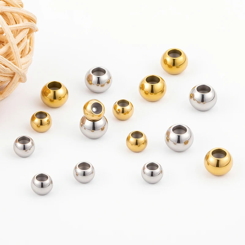 Stainless Steel Silicone Spacer Beads DIY  Making Bracelet Necklace Length Adjustment Stopper Bead Jewelry Accessories