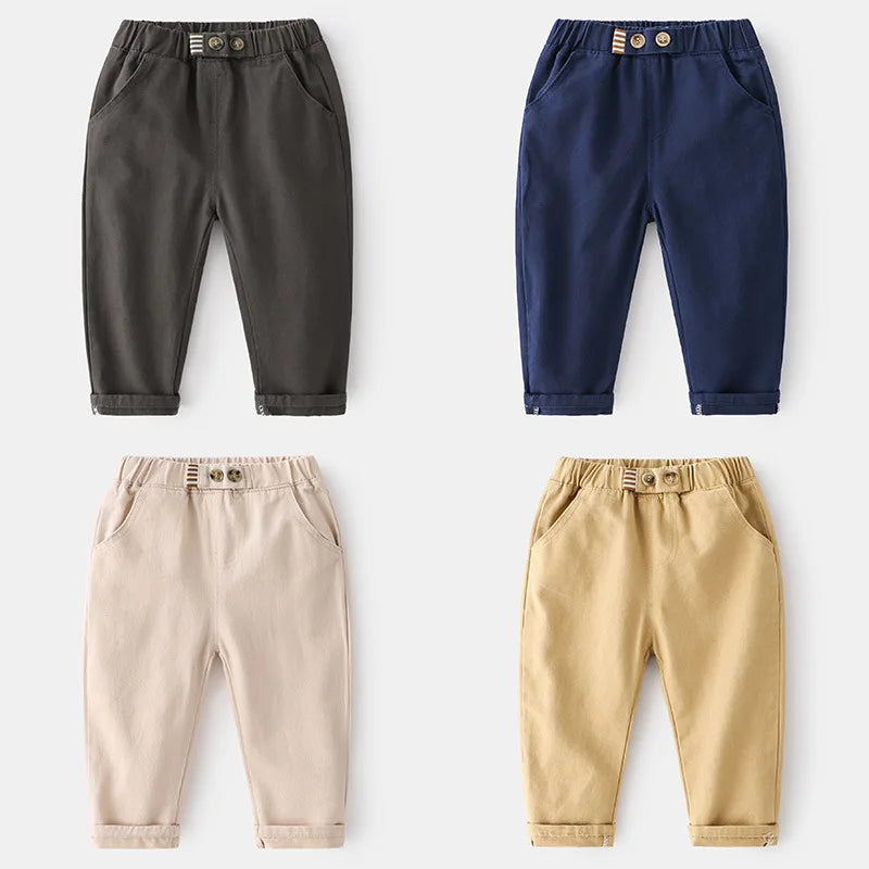 Supplier Casual Cotton Twill Pants for Boys Soft and Comfortable Stretch Cargo Pant with Pockets Kids Clothing