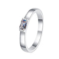Factory Wholesale Fashion Jewelry 0.5Carat 925 Sterling Silver Gold Plated Emerald Cut Moissanite Engagement Band Ring