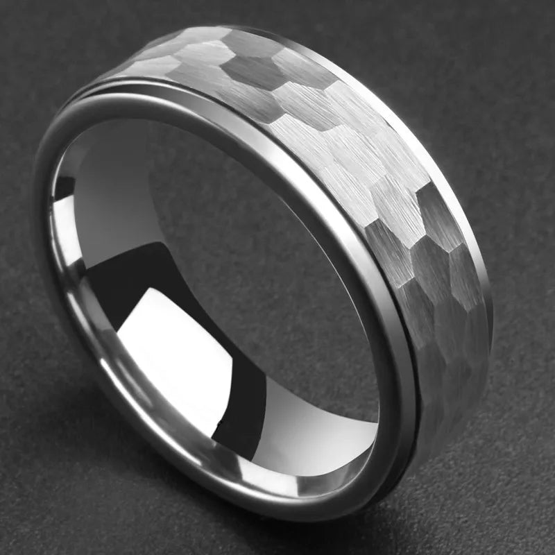 Trendy Creativity Silver Honeycomb Stainless Steel Ring Minimalism Finger Ring Jewelry Men Stainless Steel Engagement Ring