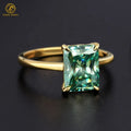 Custom Fine Jewelry 925 Sterling Sliver GRA 3ct Radiant VVS Diamond Wedding Ring Woman Engagement Moissanite Ring