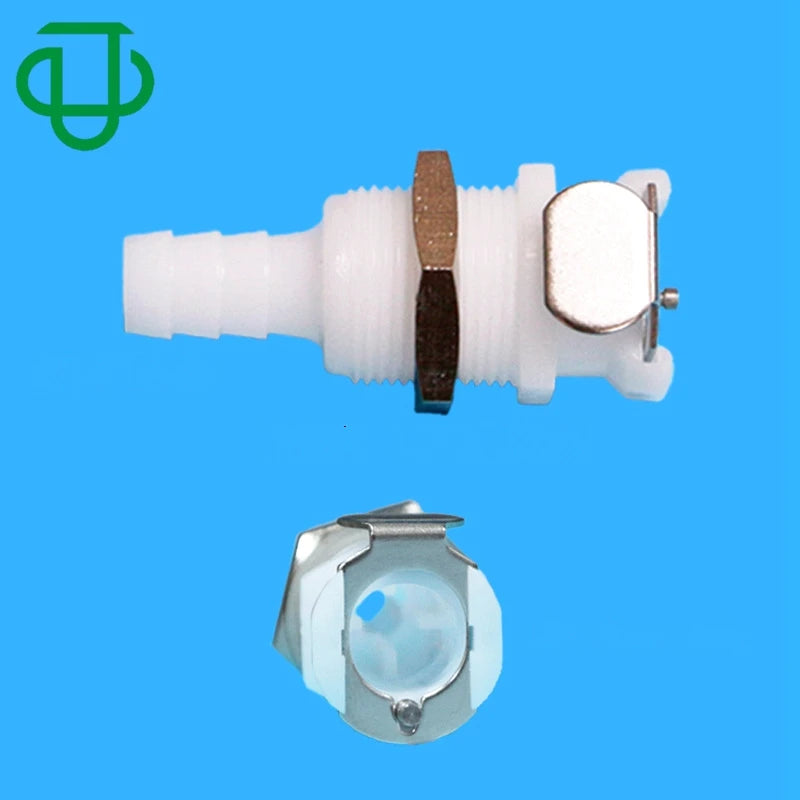 White POM 5/16" Hose Barb Open Flow Air Water Hose CPC Quick Disconnect Panel Mount Female Connector for Aquariums