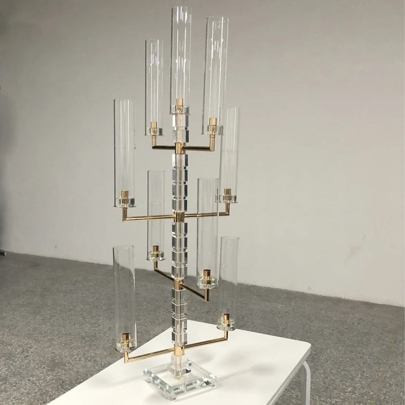 Wedding Crystal Table Top Decorations Centerpiece Candelabra Centerpieces Export Quality Metal Candle Holder