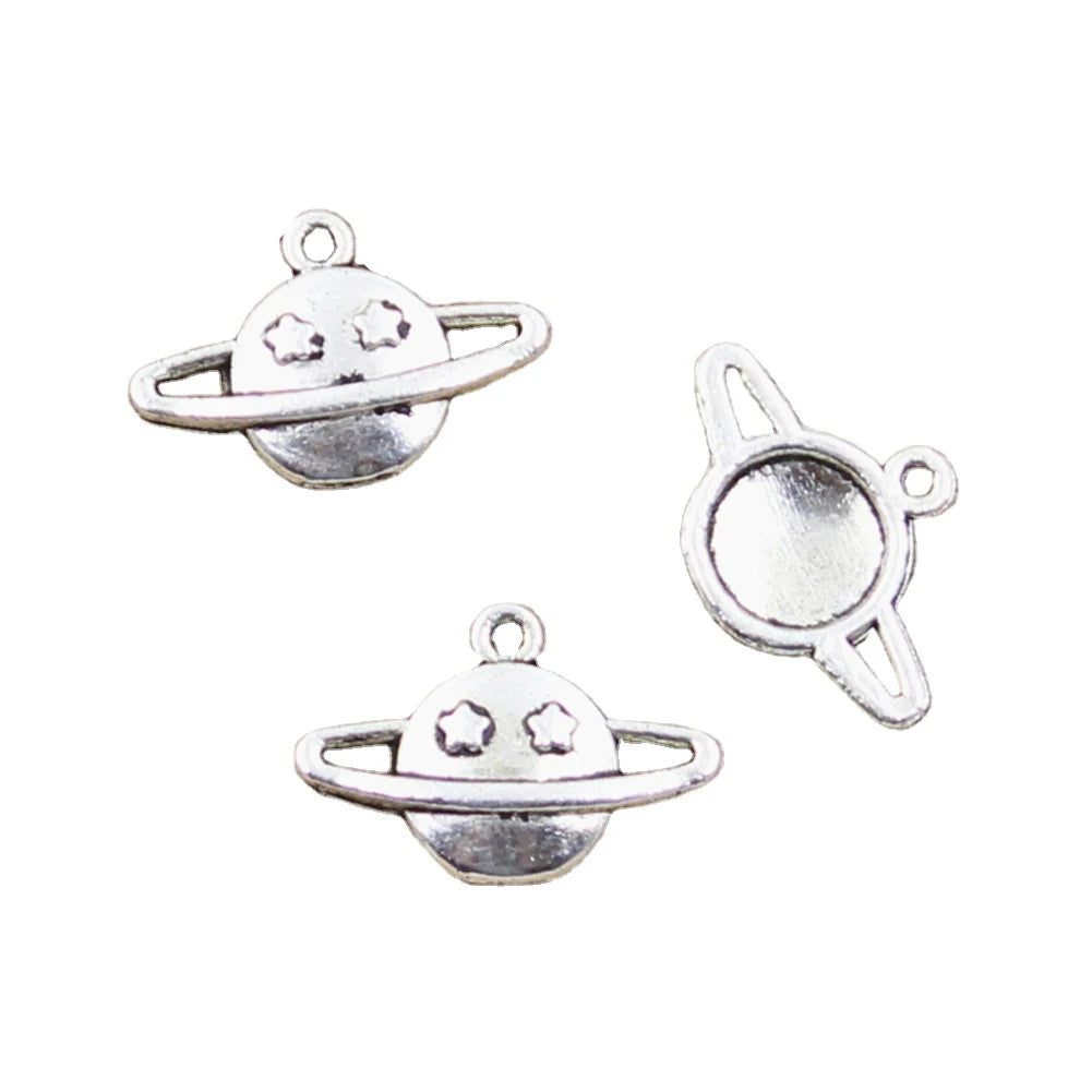 Charms Saturn Planet Spark Star 13x17mm Tibetan Silver Color Pendants Antique Jewelry Making DIY Handmade Craft