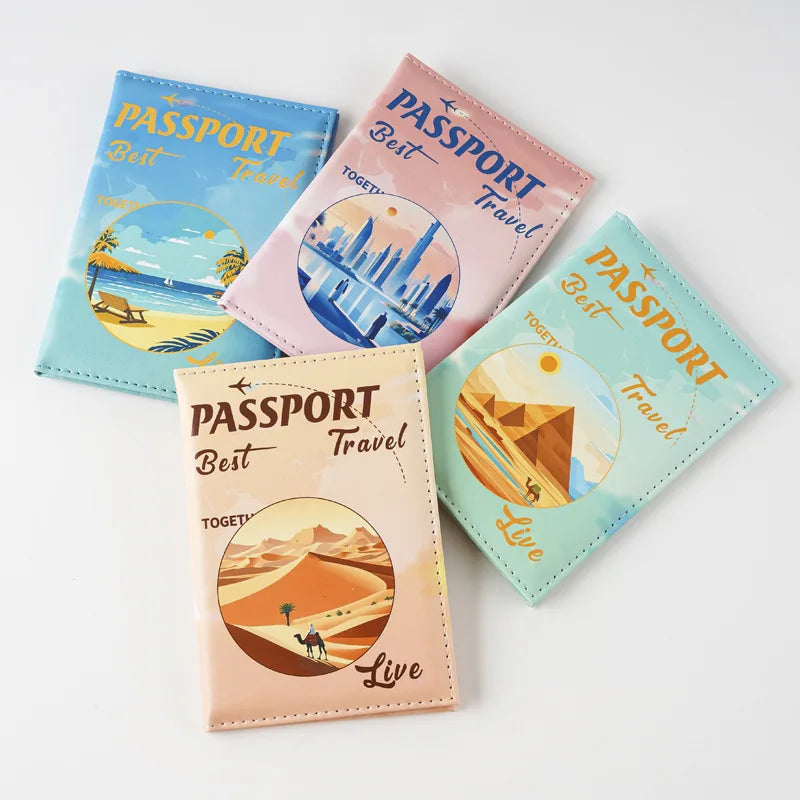 Factory LOW MOQ Customized Logo Color Printing  Passport Wallet  Custom Personalized Printed Gift Travel Passport Holder Cover