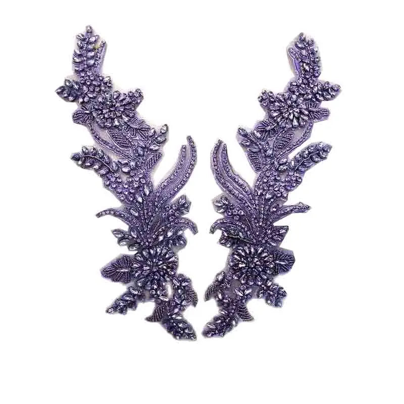3D Beaded Rhinestone Sew-On Flower Applique Patches Hand-Sewn Motif for Garments Shoes Nails Weddings Weddings Dresses Fashion