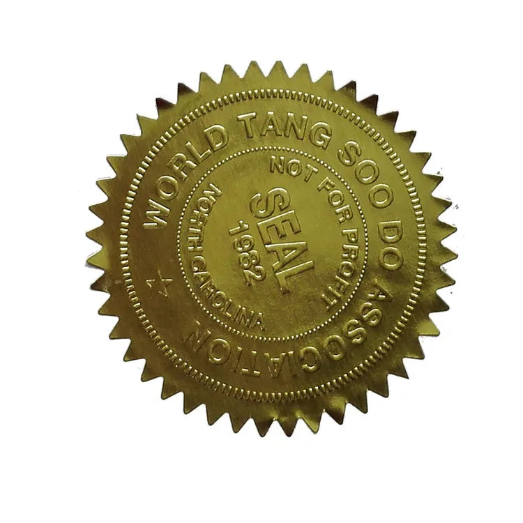 Free Design Customized Printed Labels Round logo Gold Foil Stamping Embossed Sticker Manufacturer
