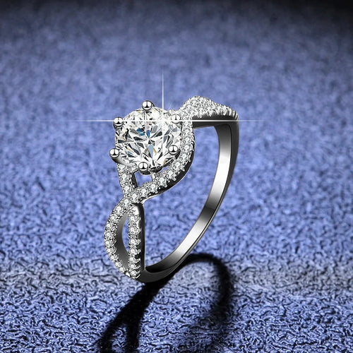 0.5ct Moissanite Stone S925 Rings Prong Setting 925 Sterling Silver Rings Women Engagement Wedding Moissanite Diamonds Rings
