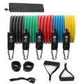 11PC Resistance Bands Set 150 LBS Exercise TPE Workout Bands for Resistance Training