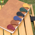 Promotion Gift Magnetic PU Leather Bookmark Vintage Leather Book Mark Custom Logo Bookmark