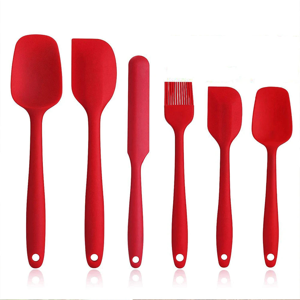 Highly Quality Kitchen Spatula Set Silicone Scrapers Spoon Non-Stick Silicone Cake BBQ Heat Resistant Cooking Baking Tools