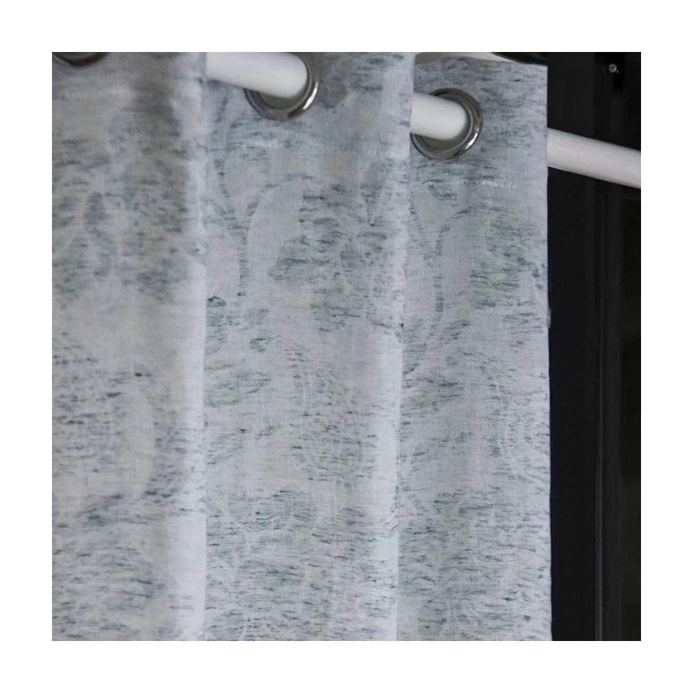 M&Y Home Hot Sale Luxury Linen Sheer Curtain Fabric White Jacquard Design Living Room Windows Dye-Patterned Sheer Window Lining