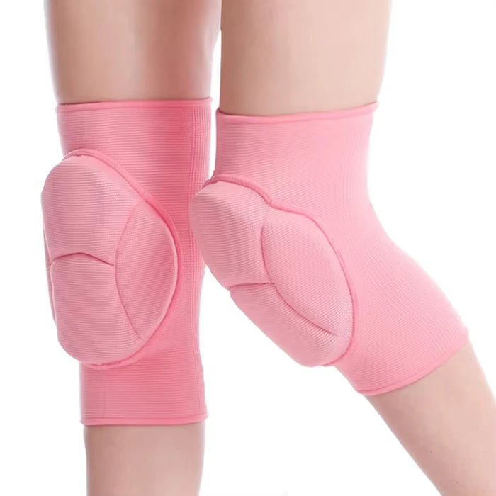 Custom Pink Knee Sleeve with Elastic Compression Thick Sponge Padding for Yoga Wrestling Gymnastics Dance-for Spring Exercise