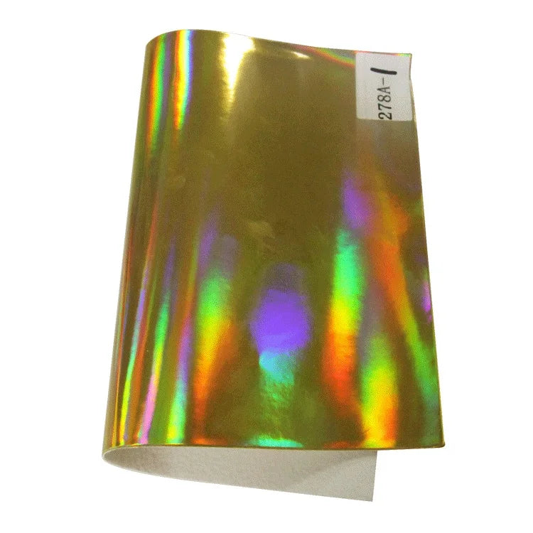 For Bags Jacket Shoes Iridescent Holographic Fabric Wear-resistant Pu Holographic Leather Color Holographic Vinyl Fabric