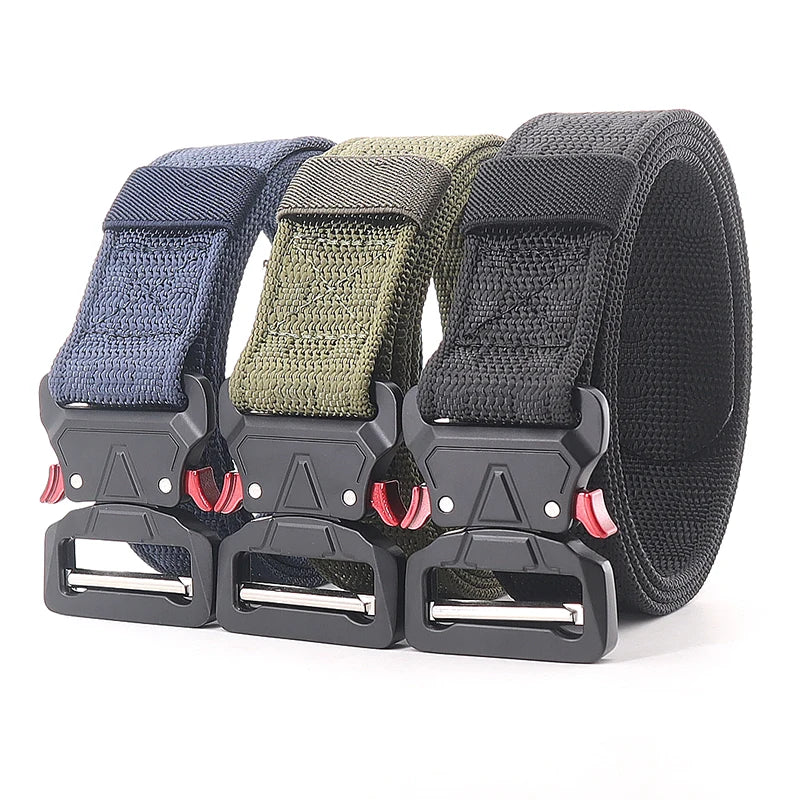 Spot Outdoor Metal Buckle Black Webbing Men's Alloy Buckle Custom Nylon Polyester Multifunctional Training Belt