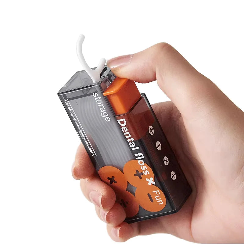 2025 Hot Sale Portable Mini Dental Floss Box with Automatic Toothpick Holder  Teeth Flossing Portable Dental Floss Pick