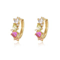 Hot Selling Lovely Exquisite 925 Sterling Silver Gold Earring  Rainbow Silver Hoop Earrings for Girls