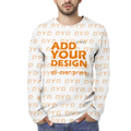 Full Printed Men's Long Sleeve T-shirt All Over Print Feel Soft Comfortable Fashion White Polyester Mens T Shirt