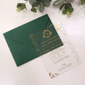 Hot Selling Clear Acrylic Invitations Gold Ink Printing Personalized Logo Handmade Wedding Invitation Cards