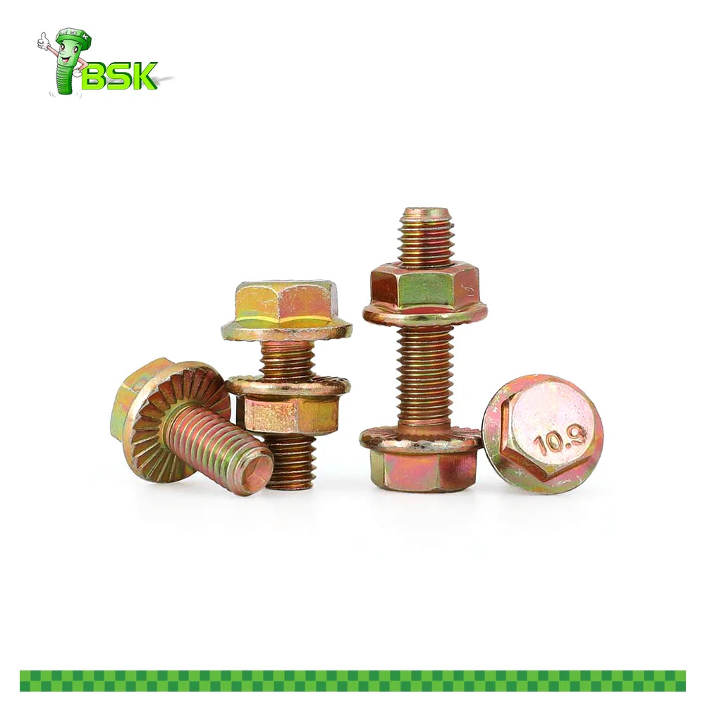Wholesale High Strength Fastener Custom Grade 4.8 8.8 10.9  DIN6921 M4-M20  Hexagon Hex Head Serrate Flange Head Bolt