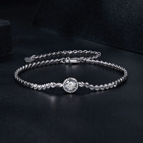 Factory Wholesale 925 Sterling Silver Fashion Jewelry Moissanite Bangles for Woman Custom 0.5 Ct Sparkling Bracelets for Women