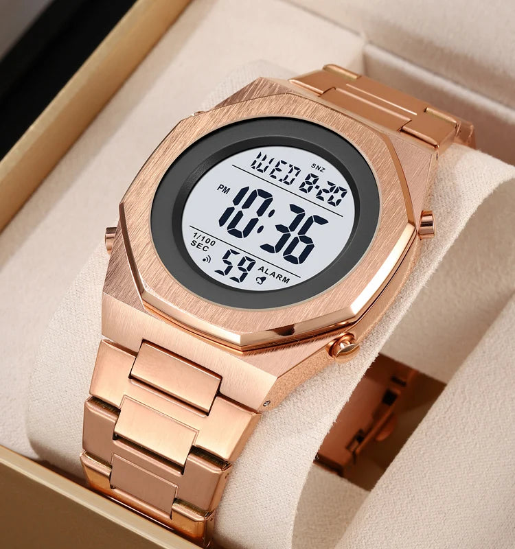 New Arrival Skmei 2066 Luxury Gold Digital Watch for Men Wristwatch Water Resistant 30 Meters