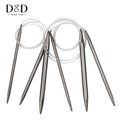Set of 3 Circular Knitting Needles 4 6 10mm Stainless Steel Crochet Weaving Pins for DIY Sewing and Needlework