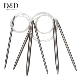 Set of 3 Circular Knitting Needles 4 6 10mm Stainless Steel Crochet Weaving Pins for DIY Sewing and Needlework