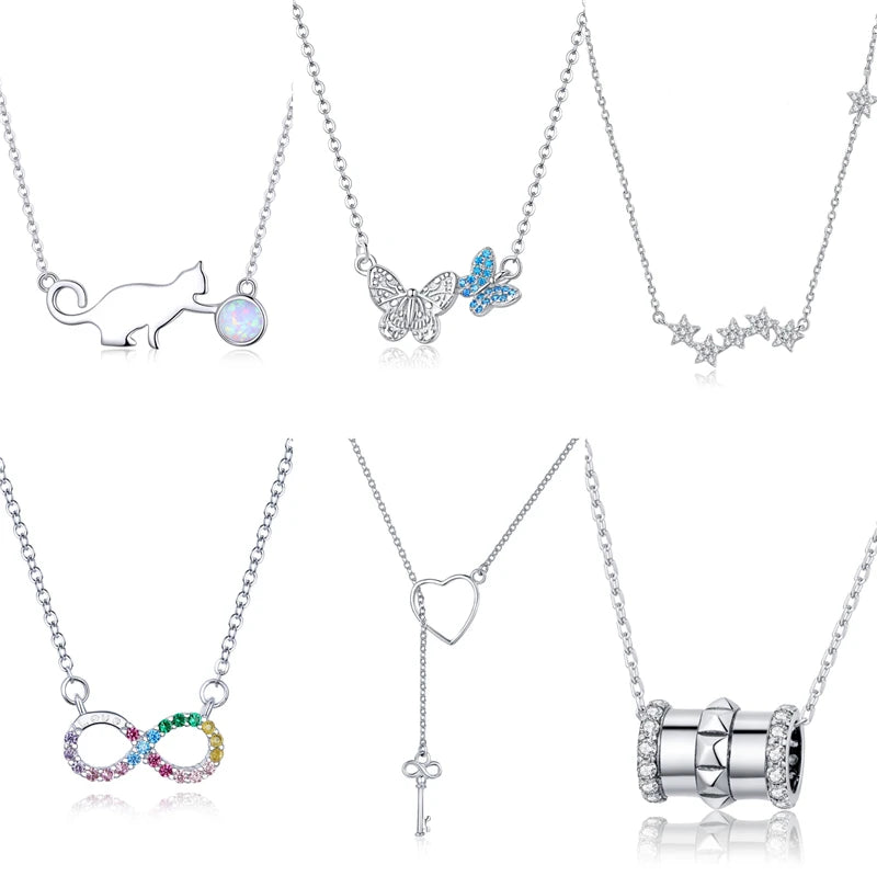 Custom New Style Popular Necklace Women Fine S925 Silver Jewelry Zircon 925 Sterling Silver Necklace Regalo Para Mam Jiangyuan