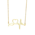 GT Acero Inoxidable Jewellery Nurse Doctor Stethoscope Bijoux Collier EKG Heartbeat Name Customs Stainless Steel Necklace